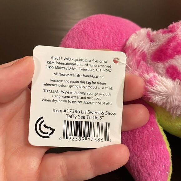 Lil Sweet and Sassy Taffy Pink Turtle Wild Republic 6” NWT Excellent Condition - Picture 9 of 11